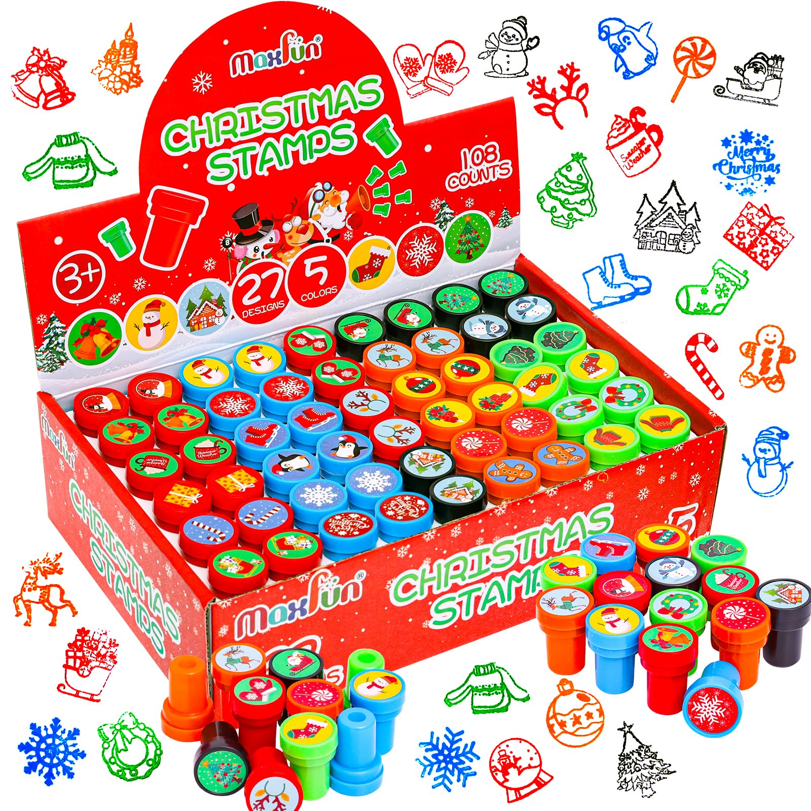 Max Fun Christmas stamps snowman design for kids' holidays crafts