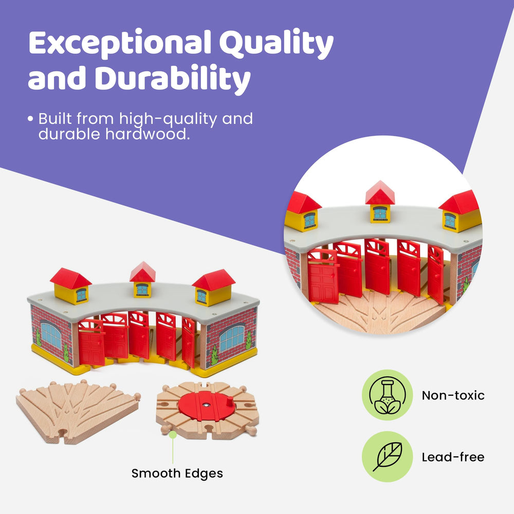 Wooden train set compatibility with major brands for creative layouts