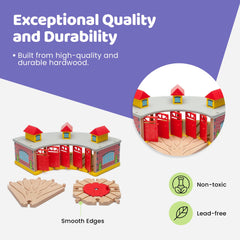 Wooden train set compatibility with major brands for creative layouts