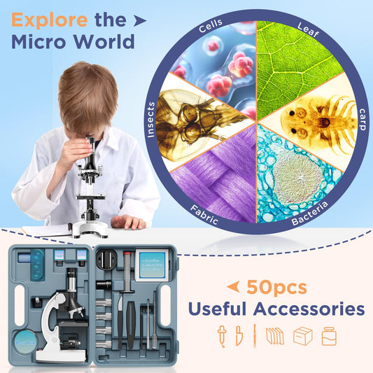 MAXLAPTER magnification range display highlights 100x–1200x for detailed observations.