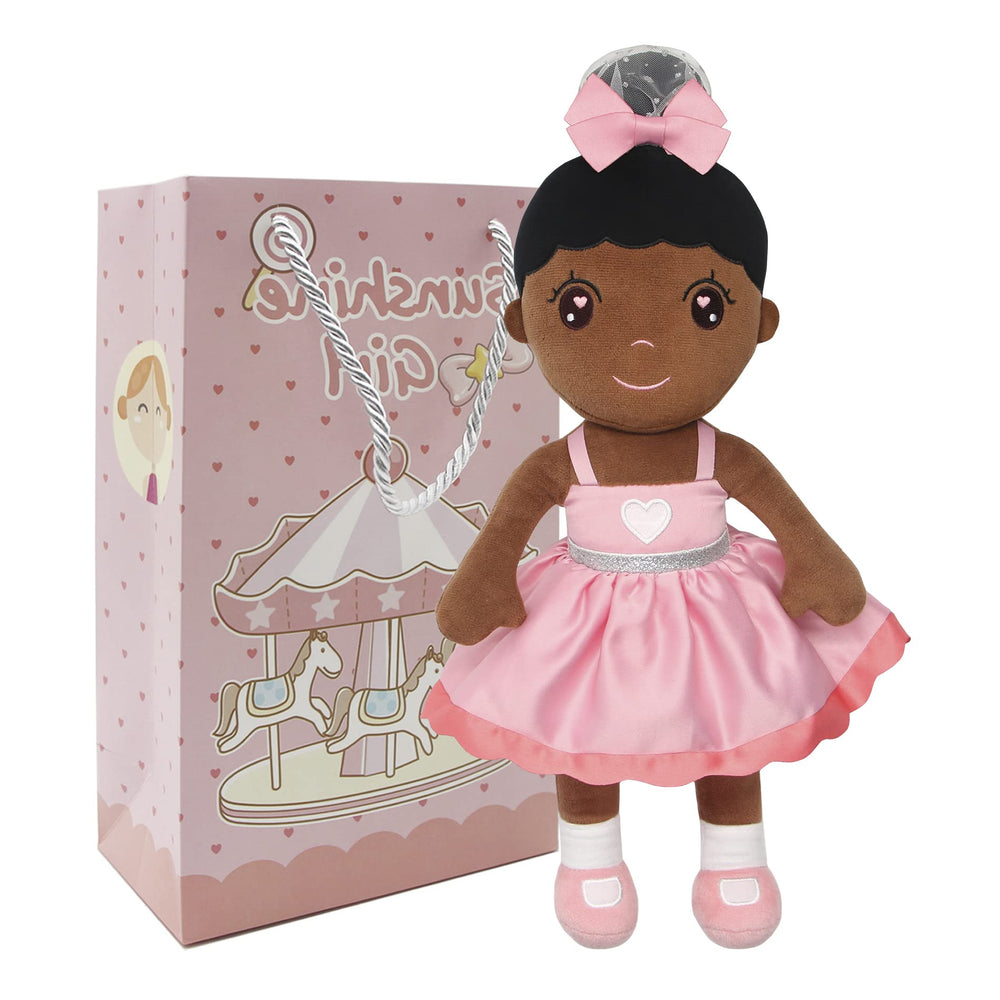 Maxshop Plush Dolls 17'' full-view in pink dress, ideal for cuddling and imaginative play
