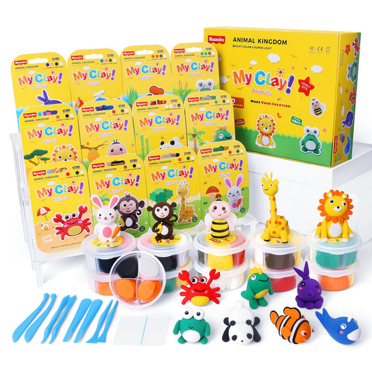 Maxsolve air dry clay animals figures for imaginative play