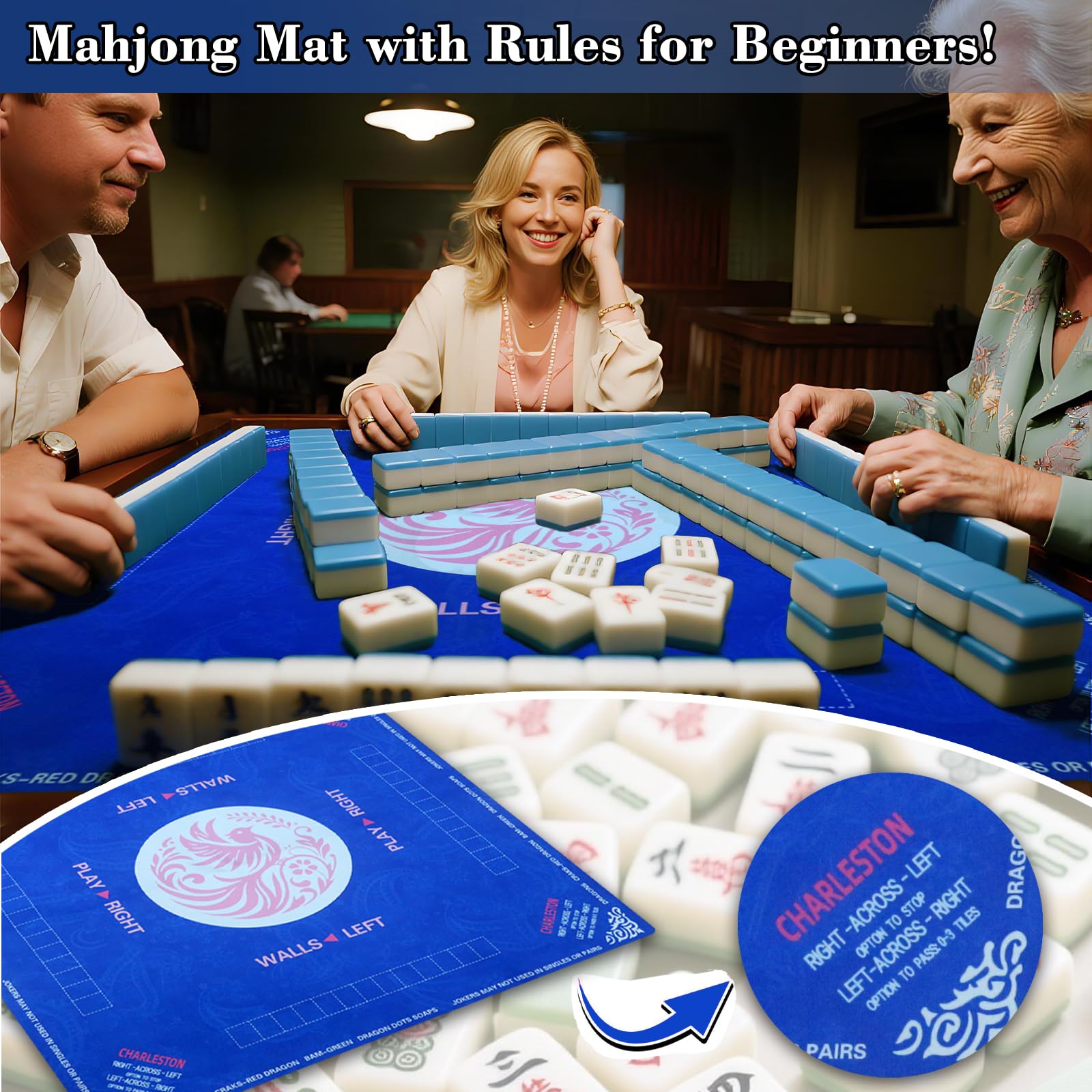 Maxsolve Mahjong Mat features noise-damp foam for quieter, more focused sessions