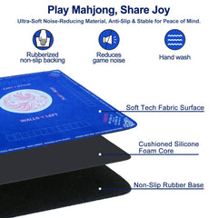 Maxsolve Mahjong Mat with printed rules helps newcomers learn quickly