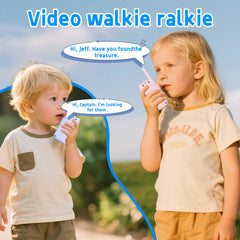 MaxTalker video walkie talkie kids indoor outdoor use during playtime.