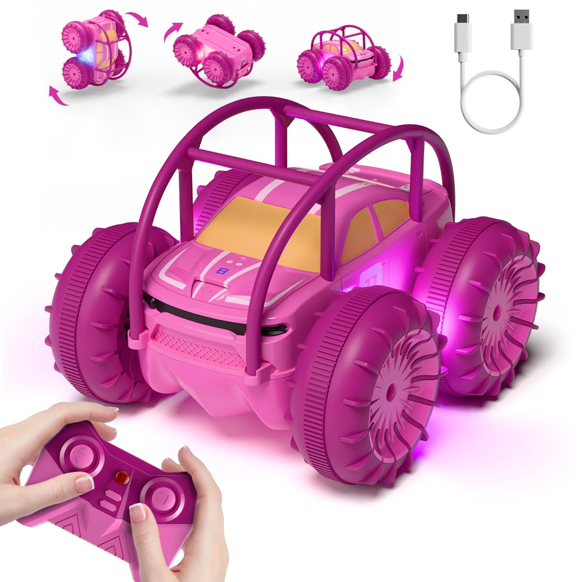 MaxTronic Amphibious RC Car shows waterproof design for water-ready play