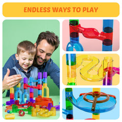 MaxTronic Marble Run 60 marbles support varied color-coded experiments and play.