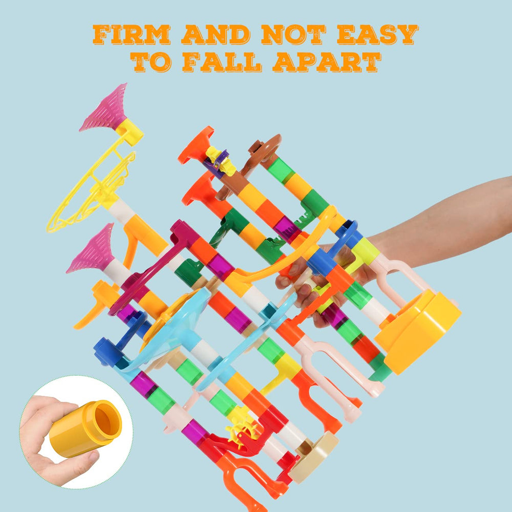 MaxTronic marble run set shown during family play for hands-on learning