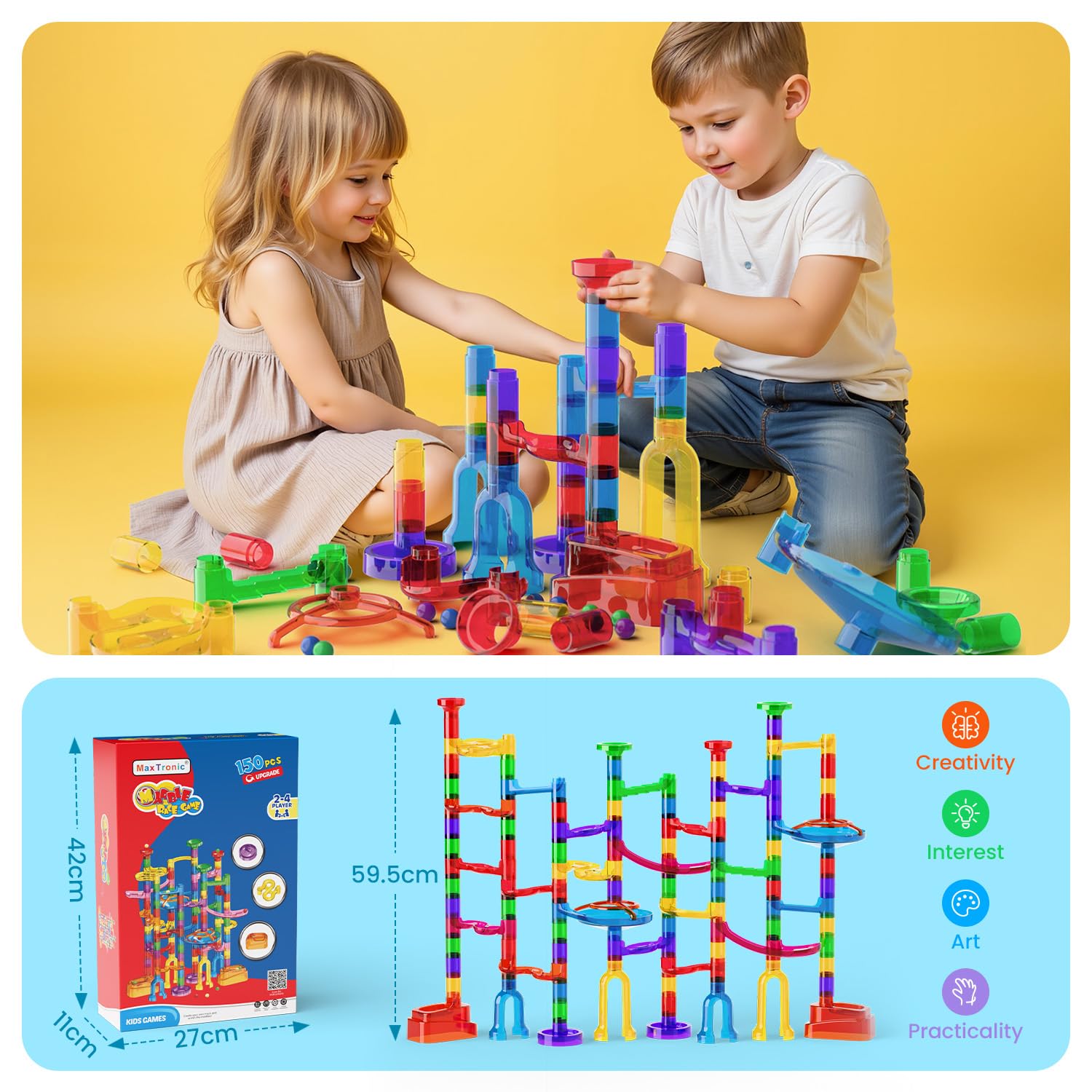 MaxTronic Marble Run safety ABS construction and rounded edges