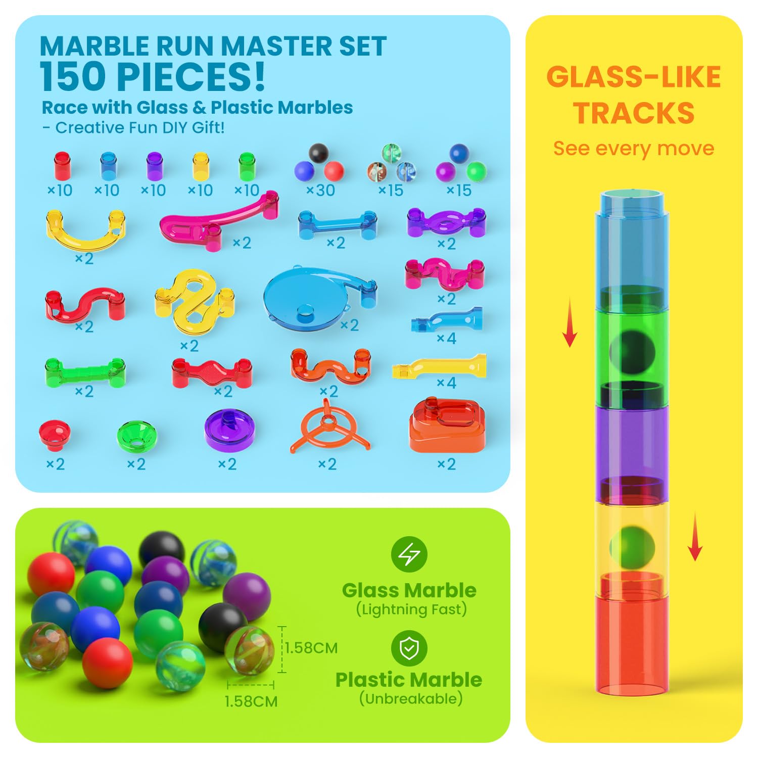 MaxTronic Marble Run top view highlighting track layout and visibility