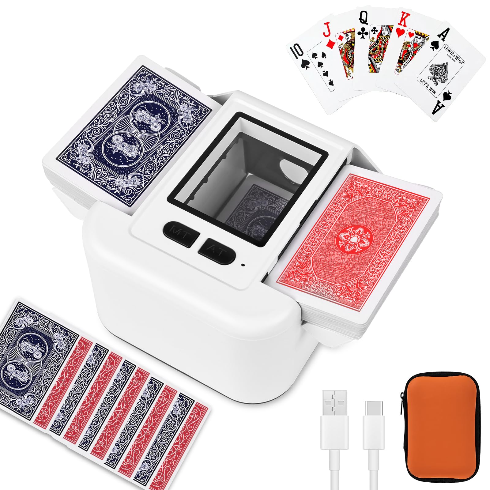 MAXVINI M2 automatic shuffler in action for quick, consistent card shuffles during games