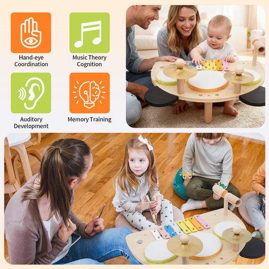 MAXZONE wood-tone block surface for tactile play