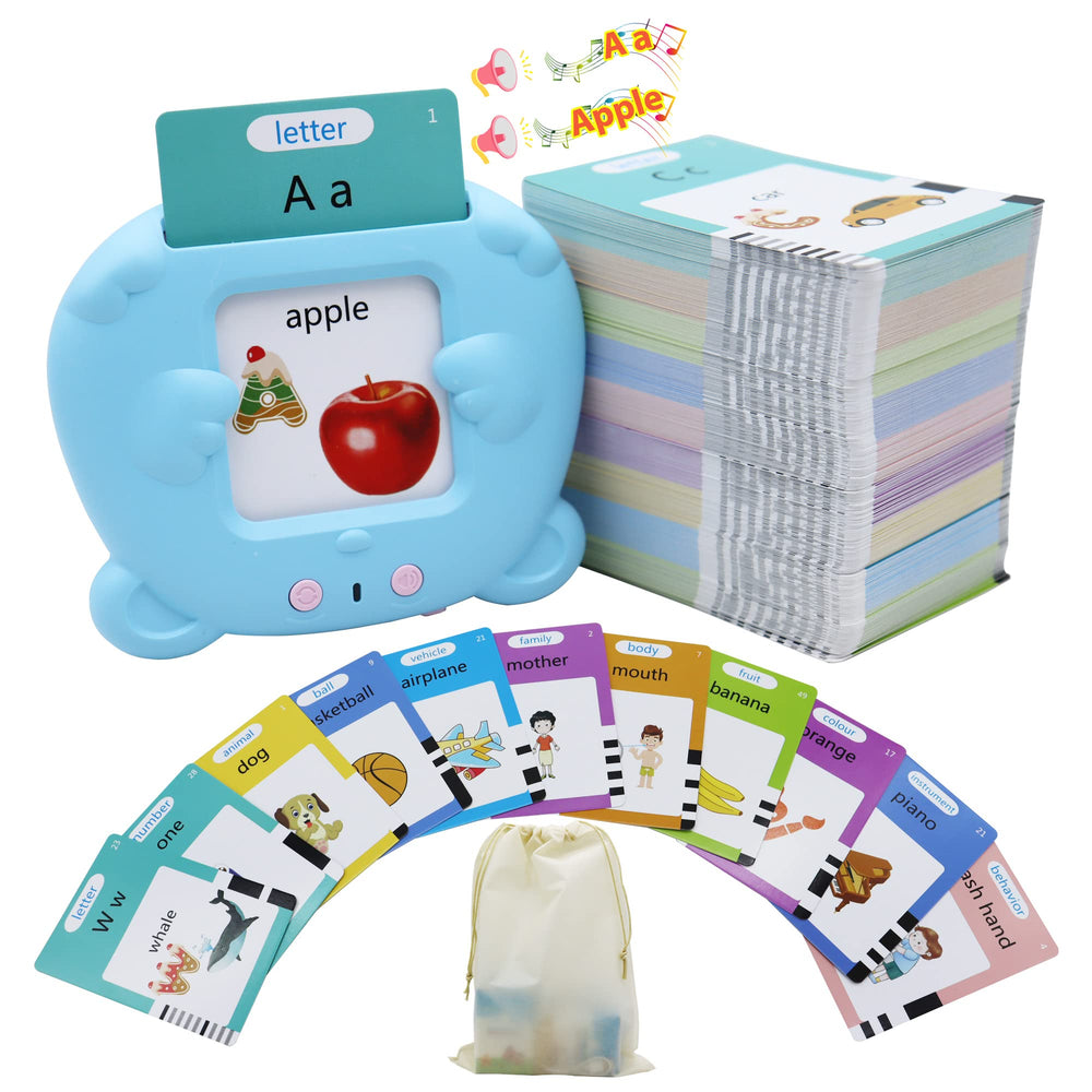 MAYAPHILOS alphabet talking flash cards blue boost early vocabulary.