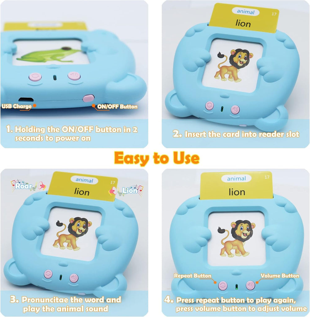 Mayaphilos audio reading function demonstrates animals and vehicles to spark curiosity