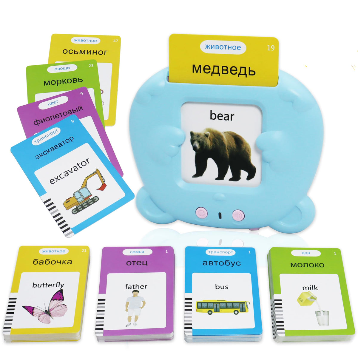 MAYAPHILOS bilingual flash cards cover for Russian-English language exposure