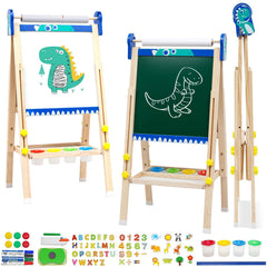 Maycoly kids easel with paper roll, foldable design for mess-free creative sessions