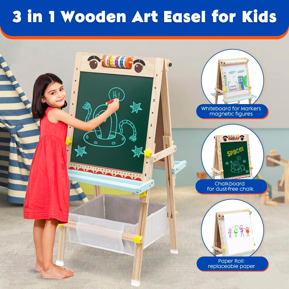 Maycoly Kids Easel with non-slip feet ensures stable art sessions.