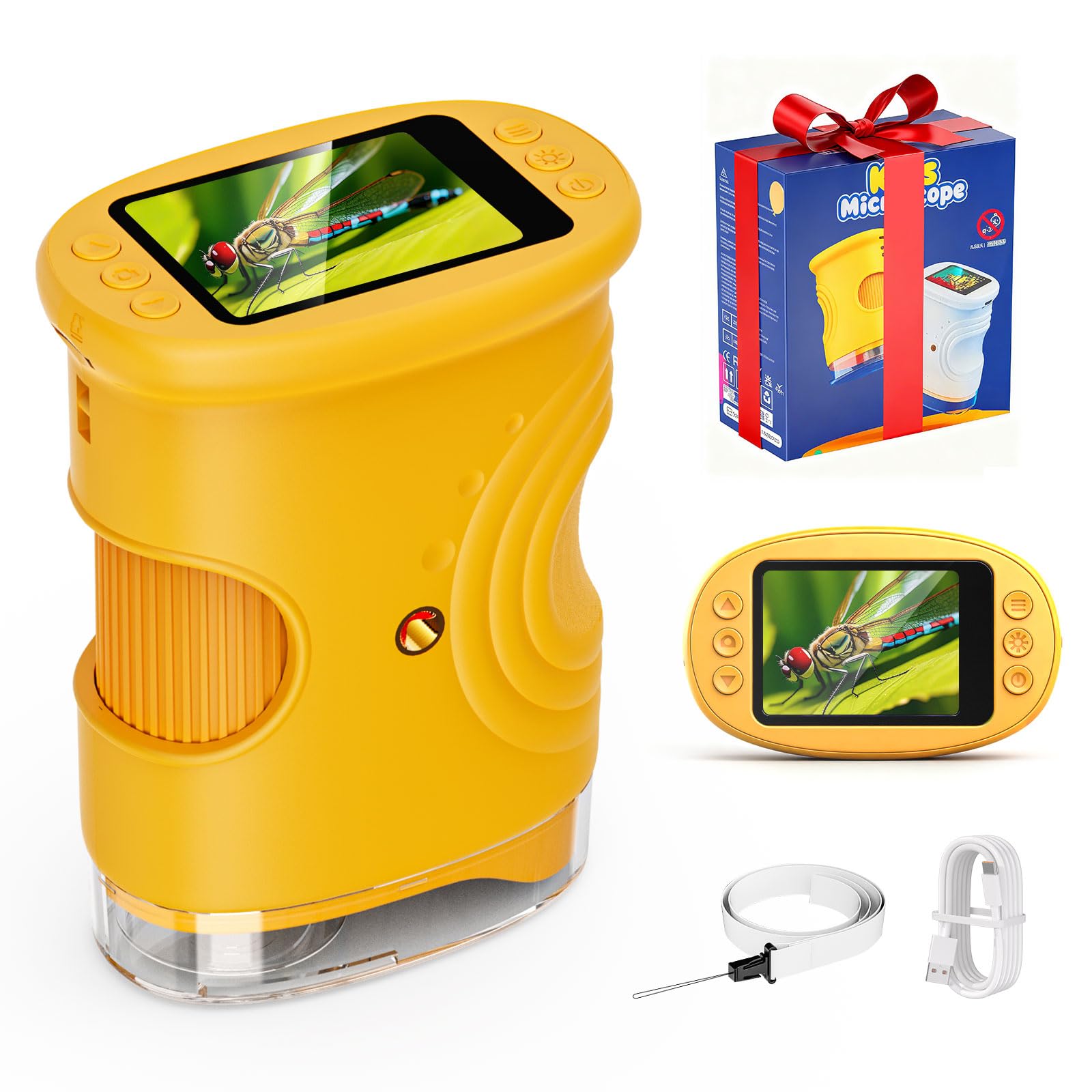 Maydeet Kids Microscope front view—portable, pocket-sized learning on the go.
