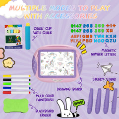 MAYESAR double-sided whiteboard for painting and practicing letters.