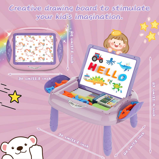 MAYESAR toddler doodle board with a double-sided surface for drawing and writing.