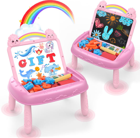 MAYESAR unicorn easel handle: portable art station fostering creativity in toddlers.