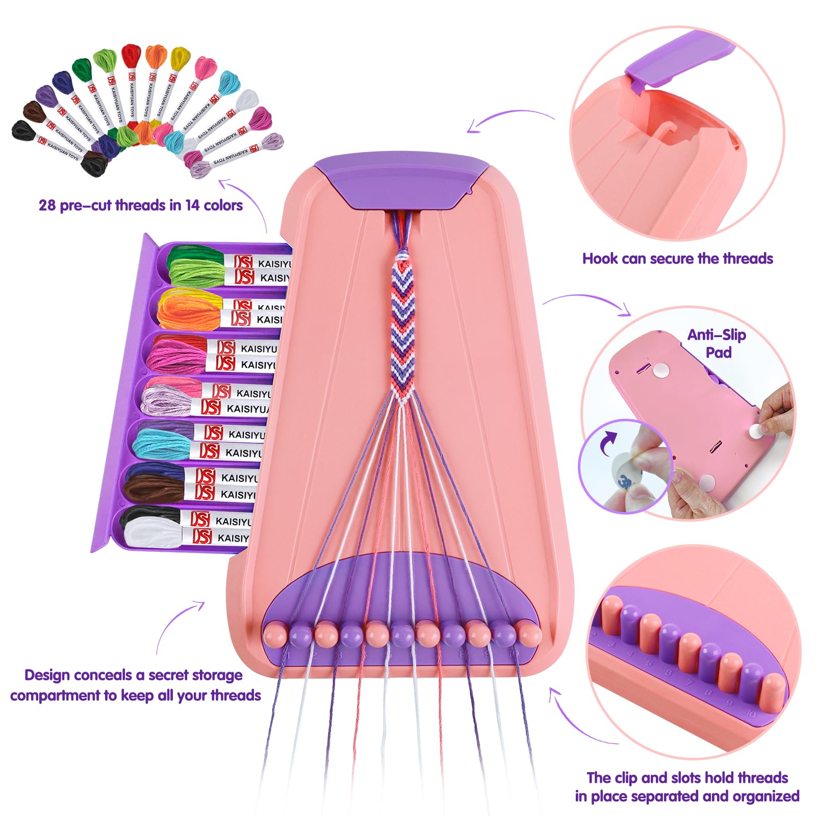 Maynacs bracelet maker hidden storage keeps threads organized during busy crafting sessions
