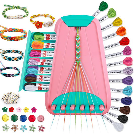 Maynacs bracelet-maker setup for creative, screen-free crafts with kids.