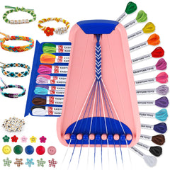 Maynacs friendship bracelet kit contents with colorful threads for creative jewelry projects