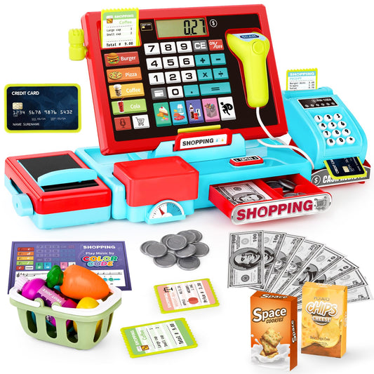 maysida 52pcs cash register open-store setup encouraging pretend shopping