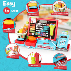maysida cash register with LED lights and piano mode for engaging play