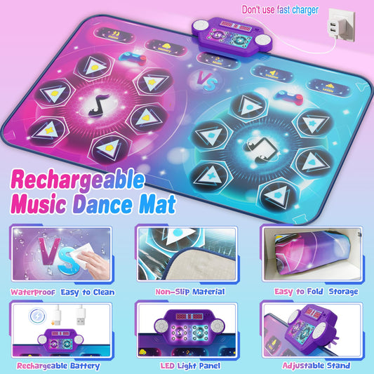 Maysida dance mat 38x59 inches for ample space and group play.