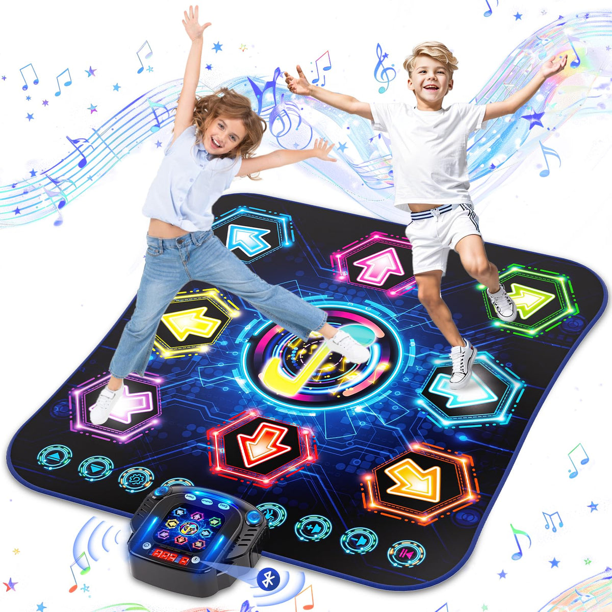 Maysida dance mat with flowing LED lights boosts lively dancing at home