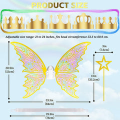 Maysida Gold Fairy Wings close-up highlights durable eco-friendly plastic and lightweight design.