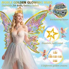 Maysida Gold Fairy Wings on stage create a memorable performance moment.