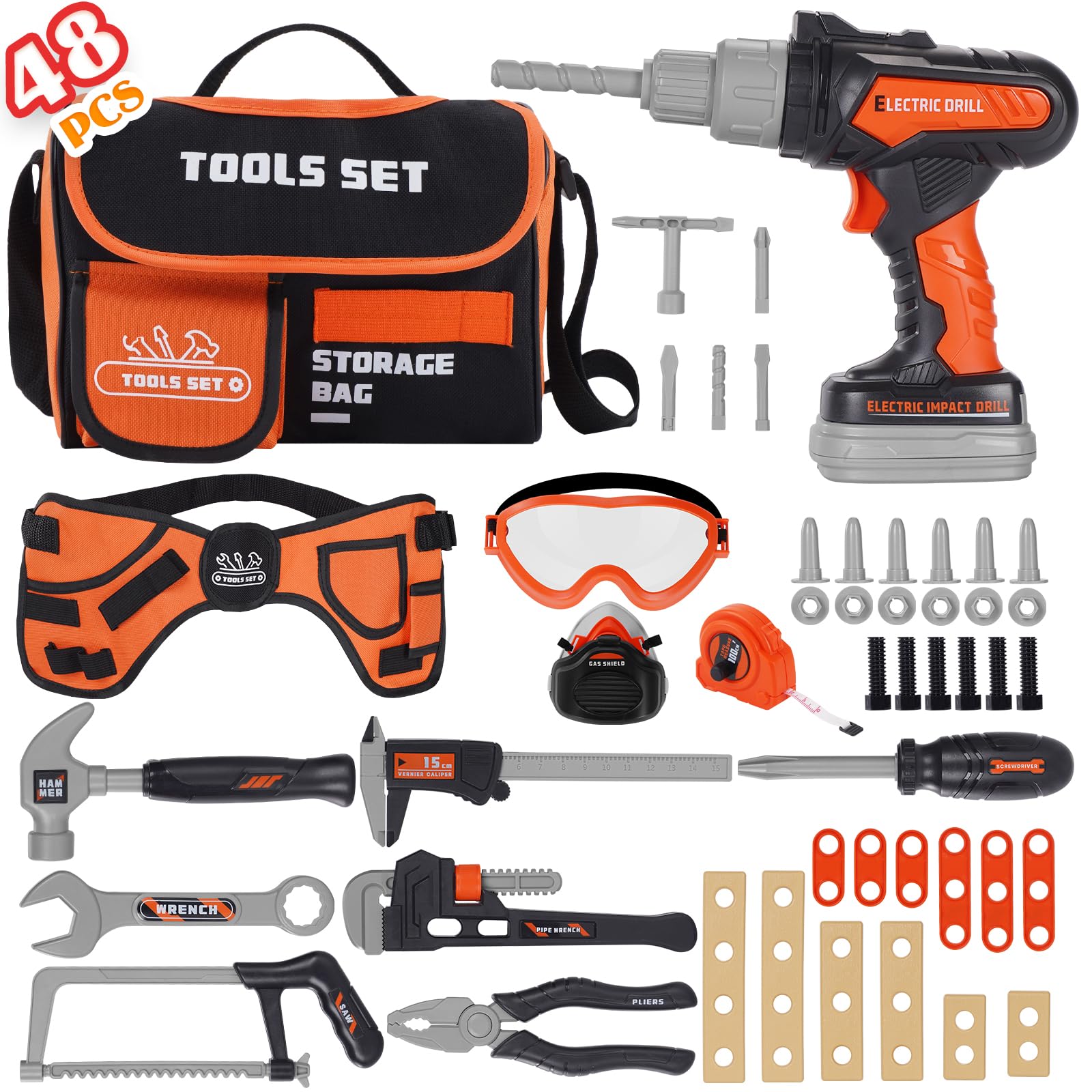 Maysida Kids Tool Set bag and tools for imaginative play and organization