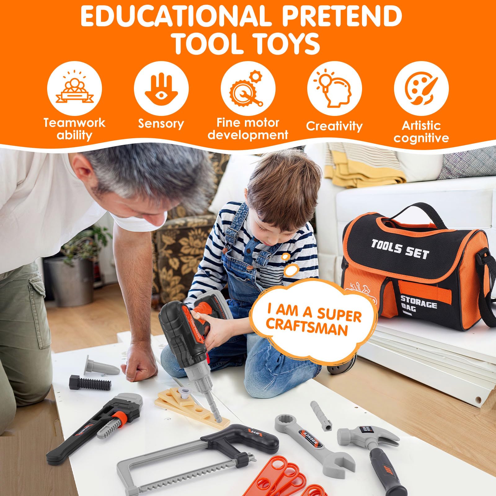 Maysida electric drill with bits offers realistic pretend play actions