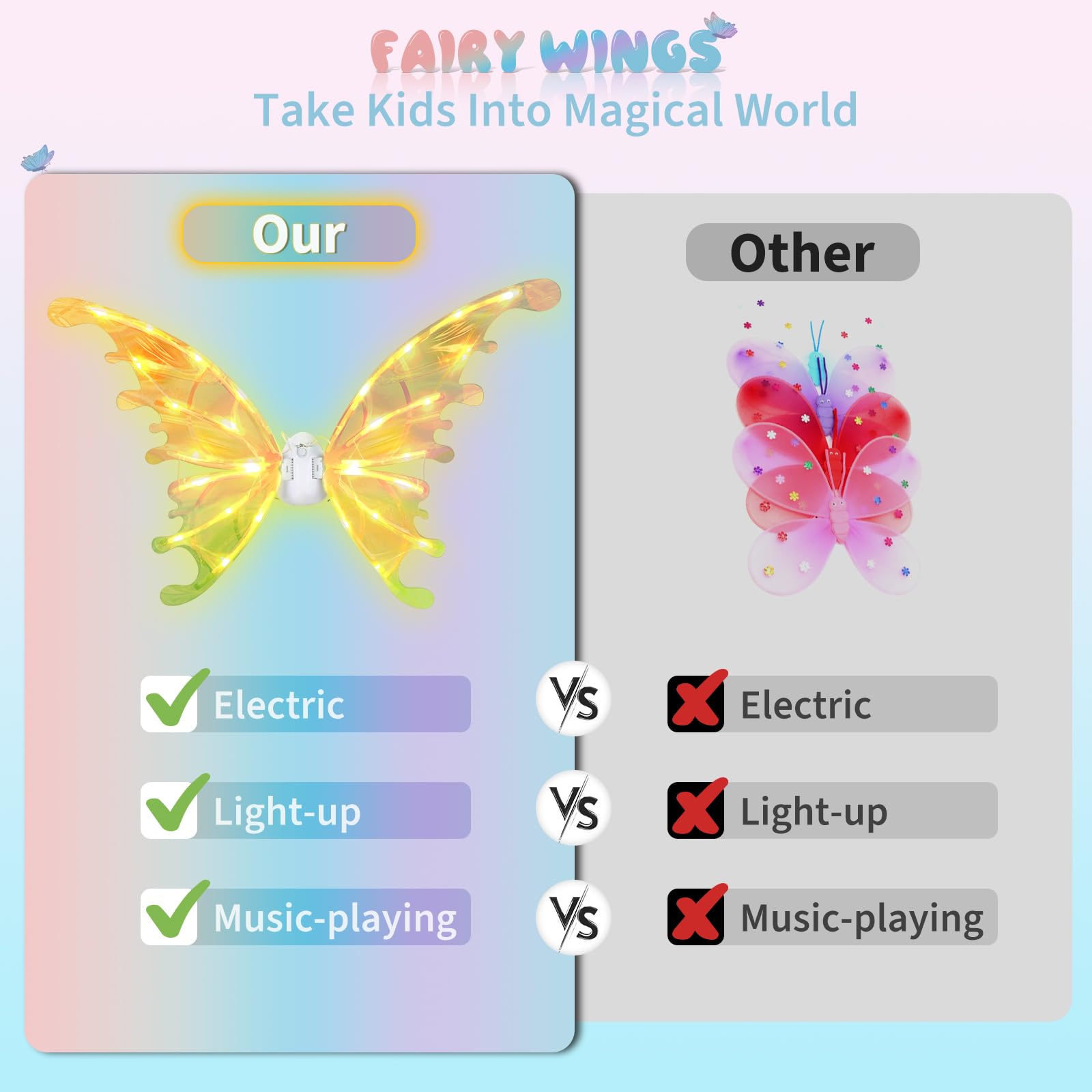 Maysida wings use safe, durable plastic for worry-free wear.