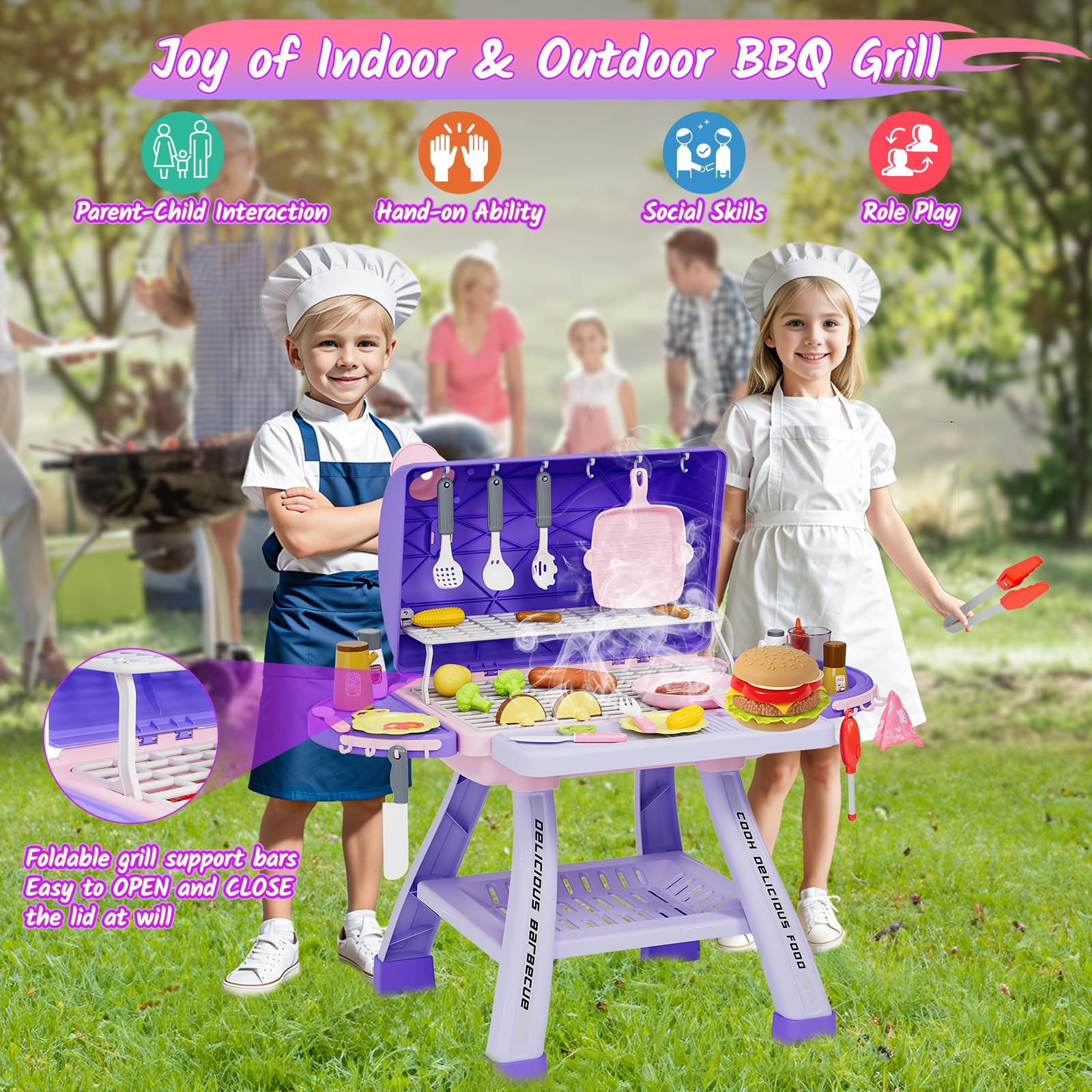 Maysida two-story structure enables spacious pretend cooking and role-play adventures.