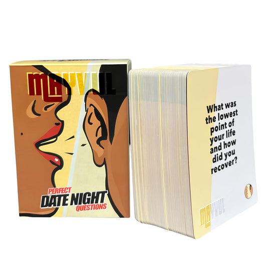 MAYVUL Tonight card game pack on table sparks engaging date-night conversation.