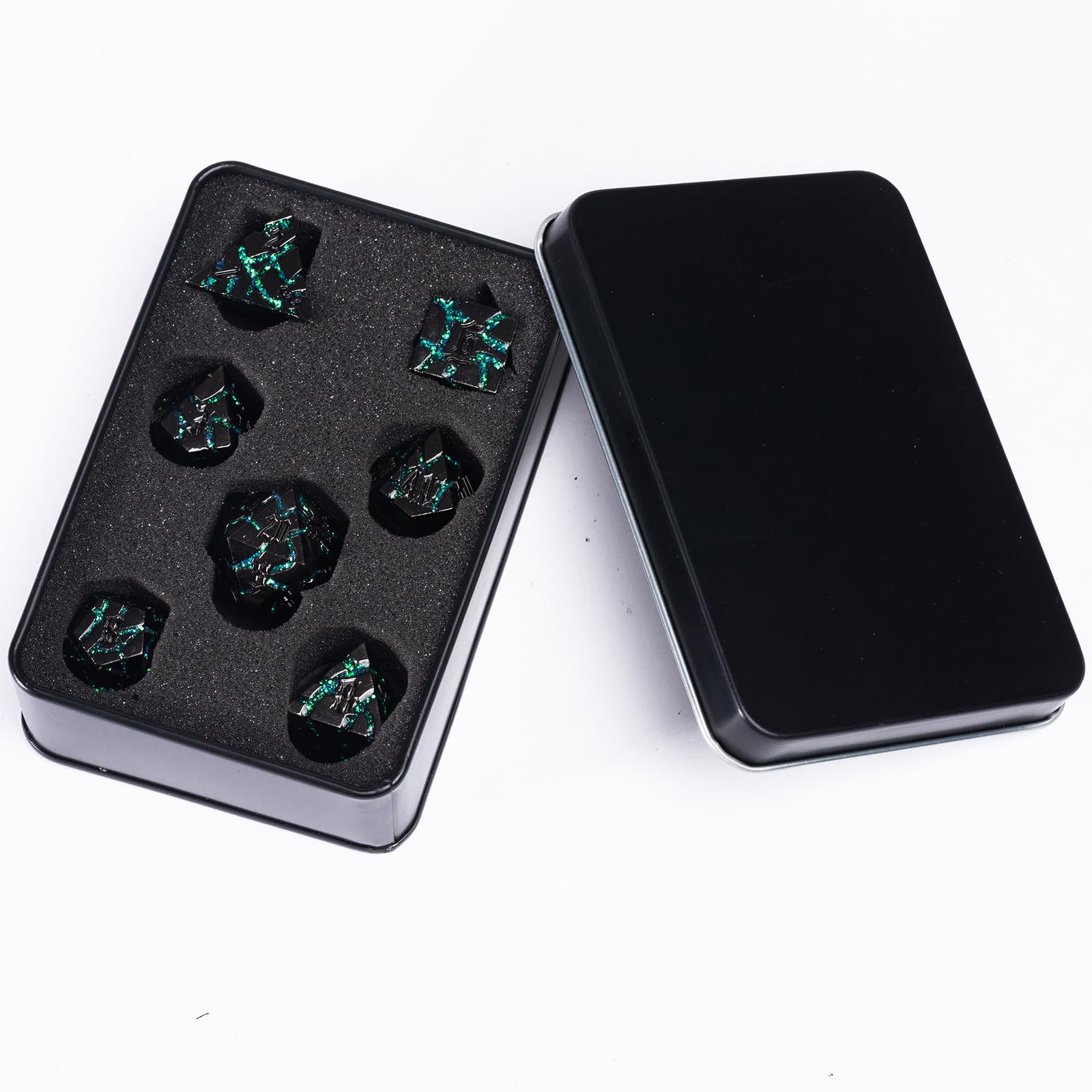 Maywin crack-stripe dice in hand ideal for quick tabletop sessions on the go.