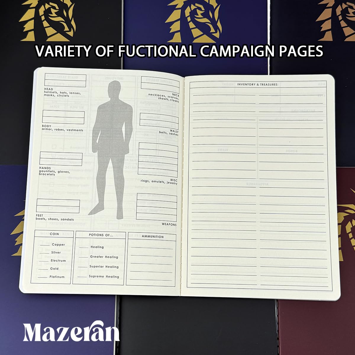 Spell list pages in the Mazeran journal for fast access in combat