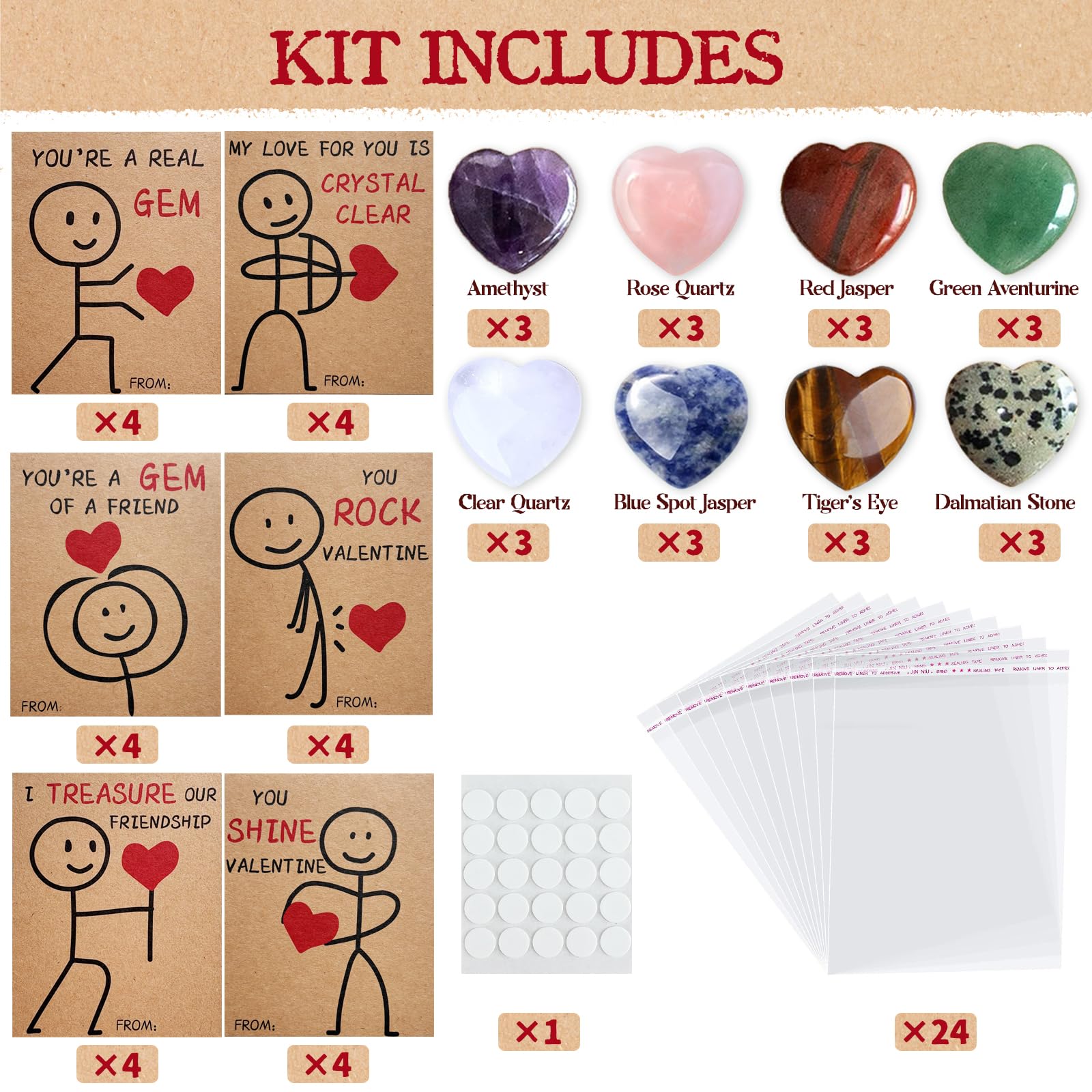 MBMFT Valentines cards with heart gems ready for gifting