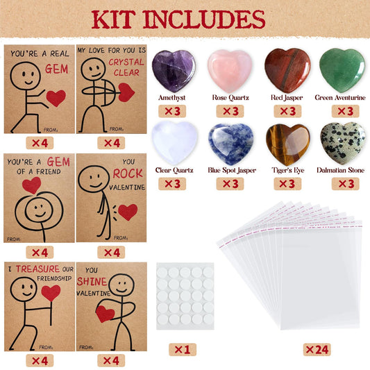 MBMFT Valentines cards with heart gems ready for gifting