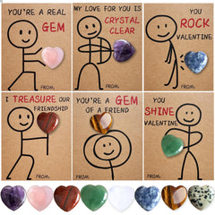 MBMFT Valentines heart gems 24-pack ideal for classroom exchanges
