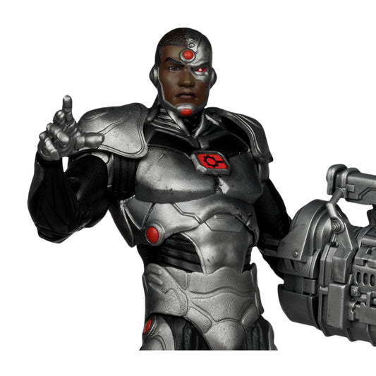 Cyborg 7-inch articulation close-up showing 22 joints for versatile posing by McFarlane Toys.