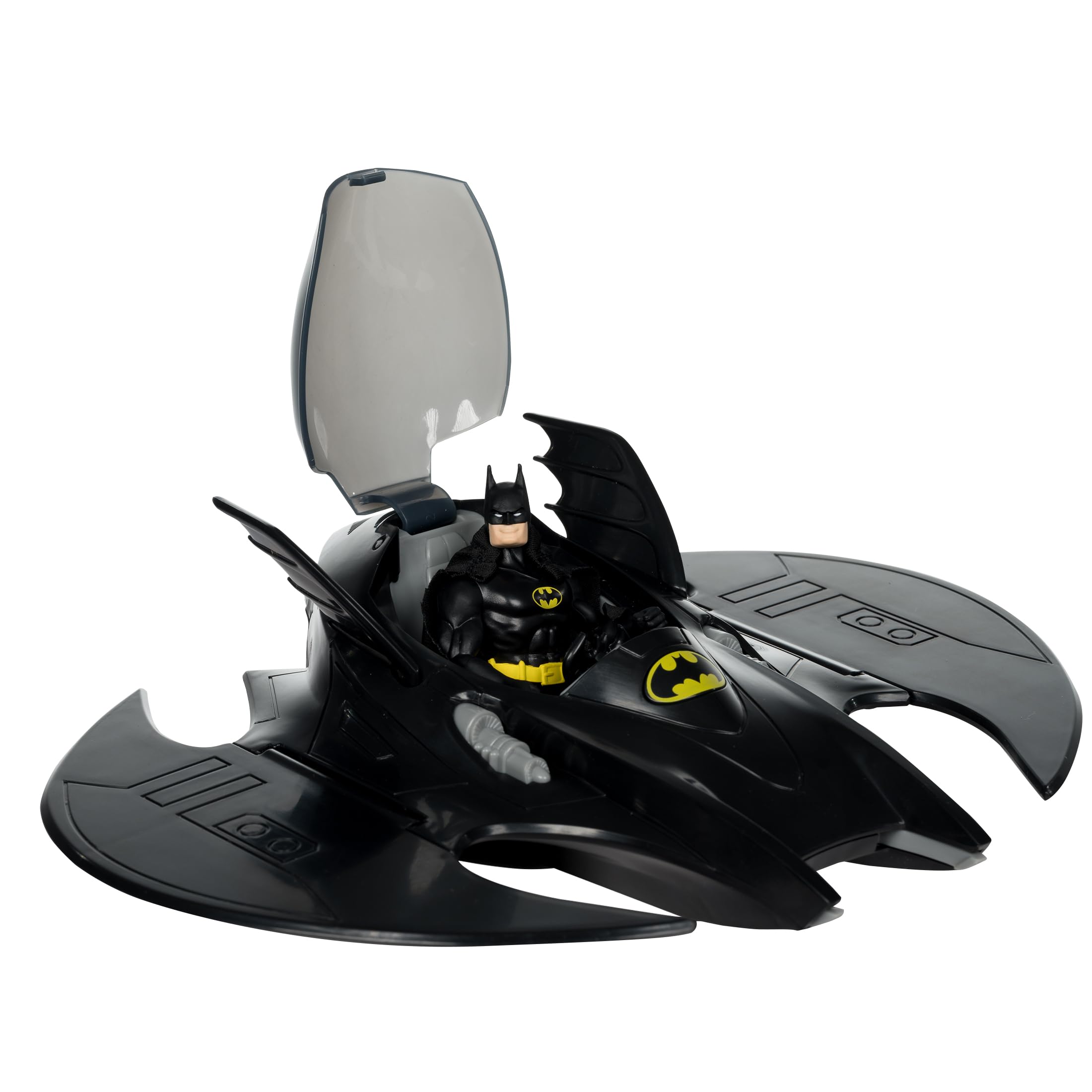 McFarlane Toys DC Super Powers Whirlybat rotor spins for aerial action.