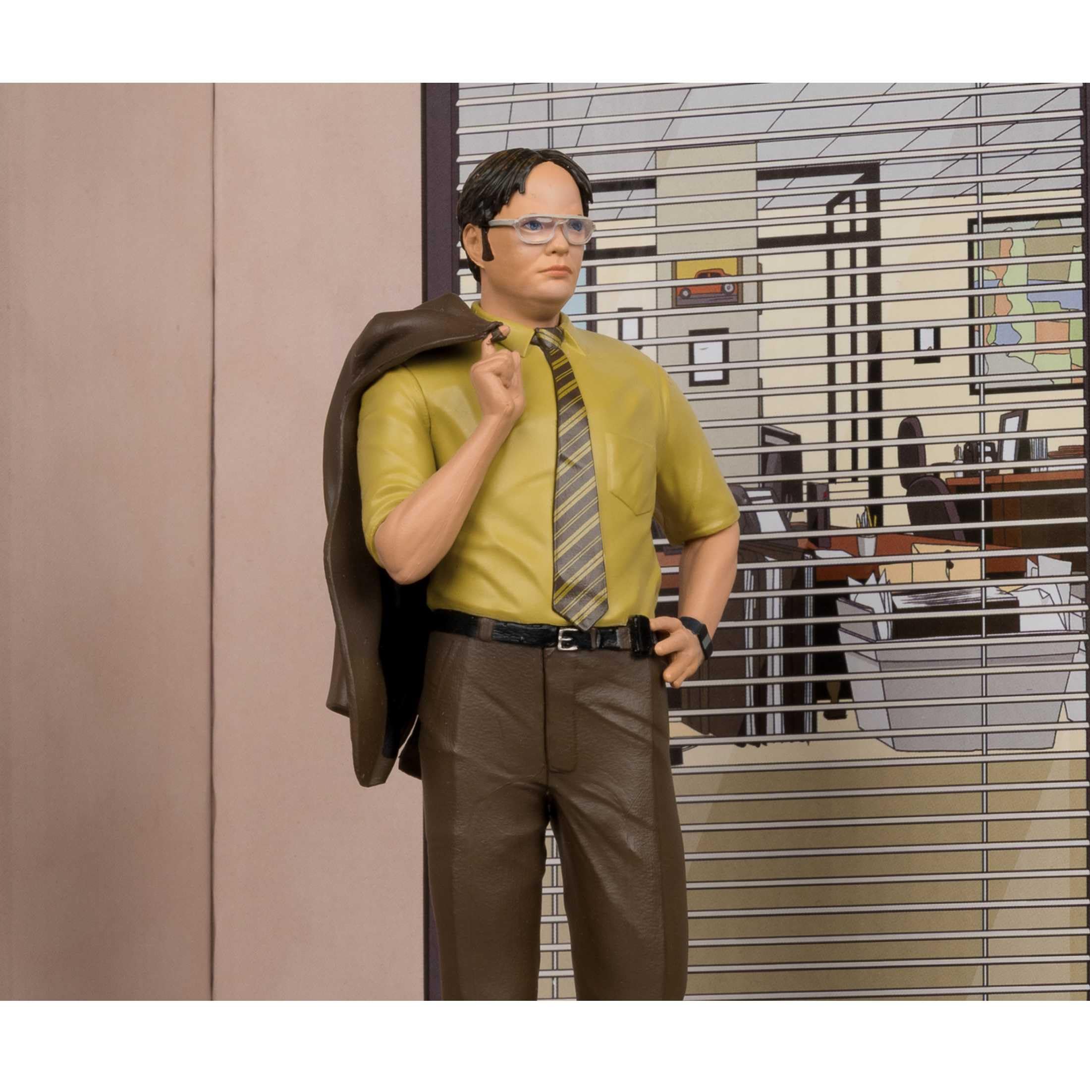 Dwight Schrute figure on display base suits shelf or desk