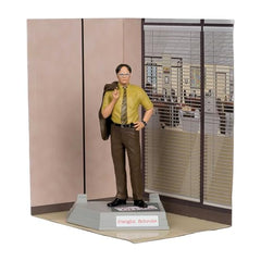 Dwight Schrute figure on environmental base creates office vignette