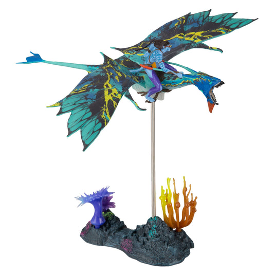 McFarlane Avatar Neytiri Banshee deluxe figure for display on shelves.