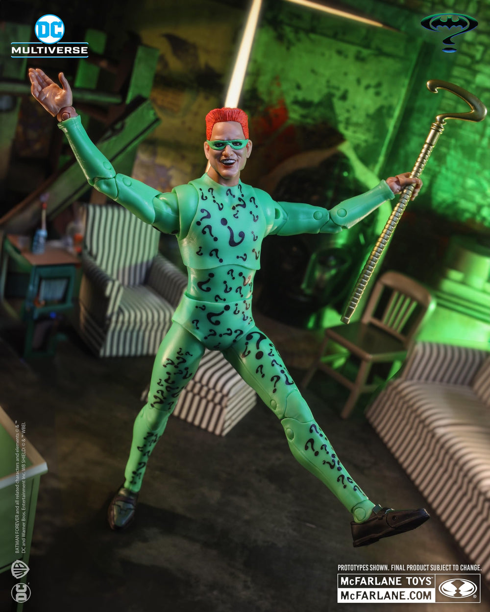 McFarlane DC Multiverse Riddler ultra articulation enables dynamic posing.